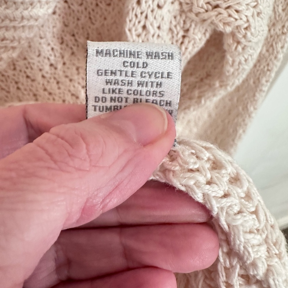 NWT VGT Y2K Crochet cream 100% cotton exaggerated collar cardigan bohemian chic - Picture 8 of 12